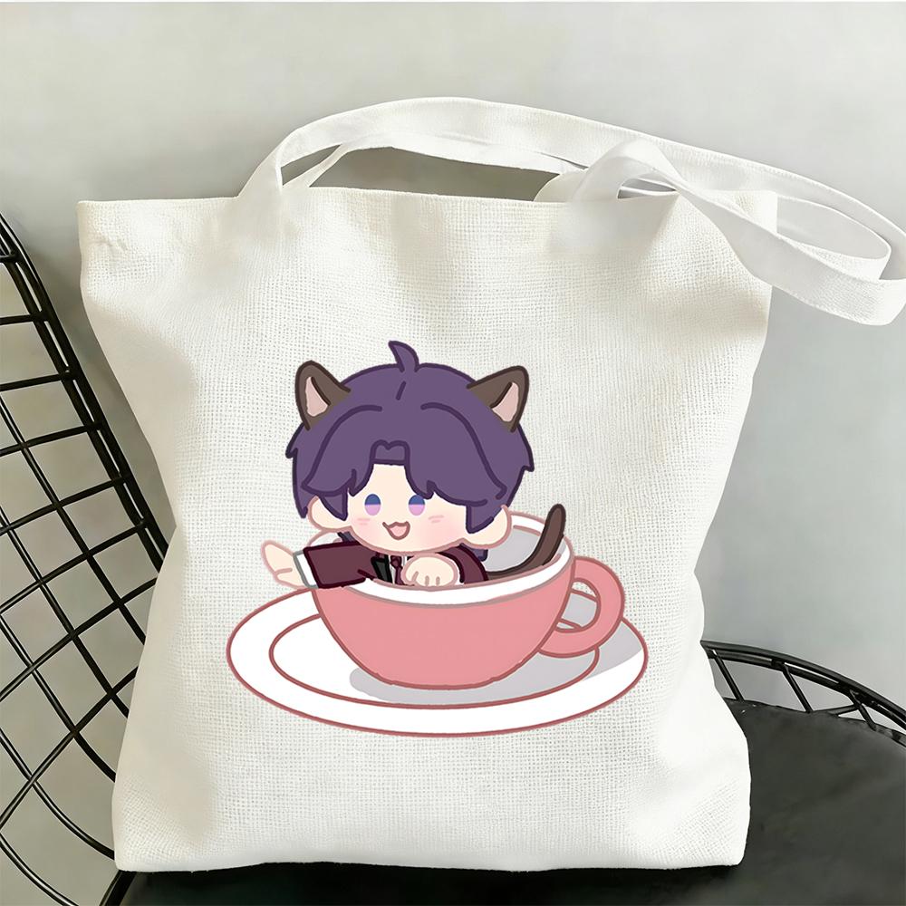35x40CM Love and Deepspace Rotating Water Cup Dizzy Cat Canvas Bag Rafayel Zayne Xavier Anime Cosplay Single Shoulder StorageBag