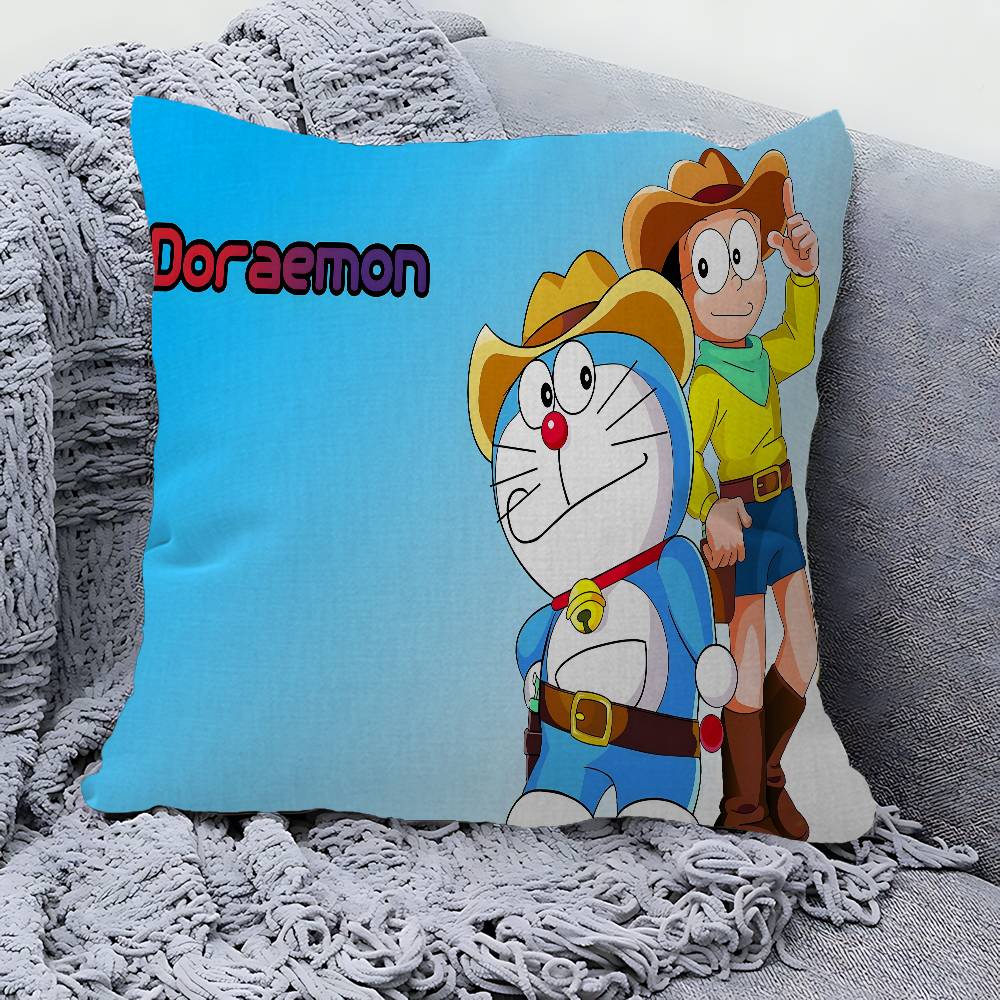 Funny DDoraemon Cartoon Personalized Pillow Cover Kids Bedroom Wild Party Decor Pillowcase kid Birthday shower Gift