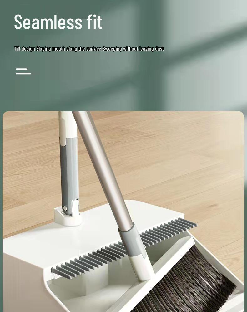 Exclusive Foldable Spring Broom & Dustpan Set - Extra Large, Soft Bristles, Non-Stick, Best Seller