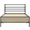Bed Frame In Sonoma Oak Finish 90 X 200 Cm Made of Engineered Wood and Metal