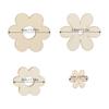 300Pcs Plum Blossom Shape Flower Wooden Embellishments Floral Wood Ornaments  For DIY Projects