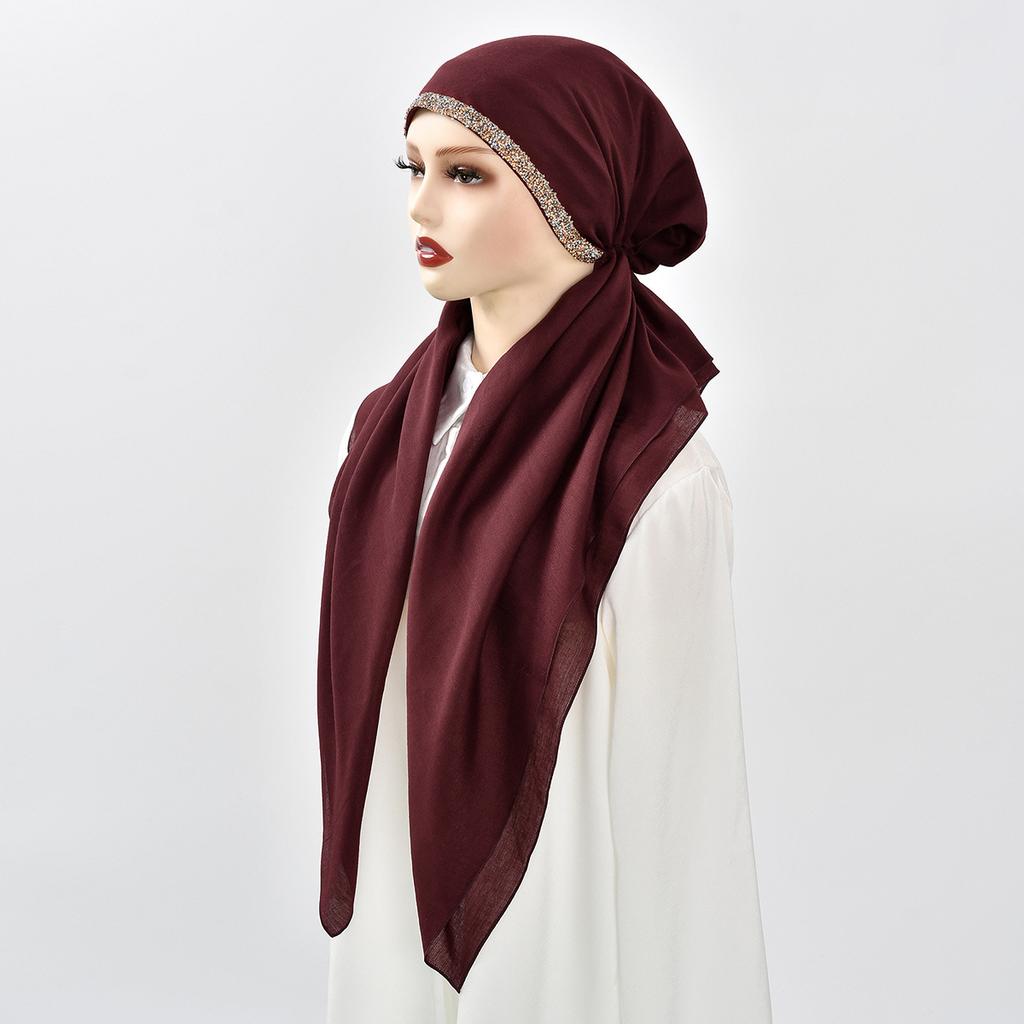 Muslim Headscarf Women'S Hijab Trendy Full Coverage Breathable Premium Fabric Fashionable Color Soft Texture Easy To Match