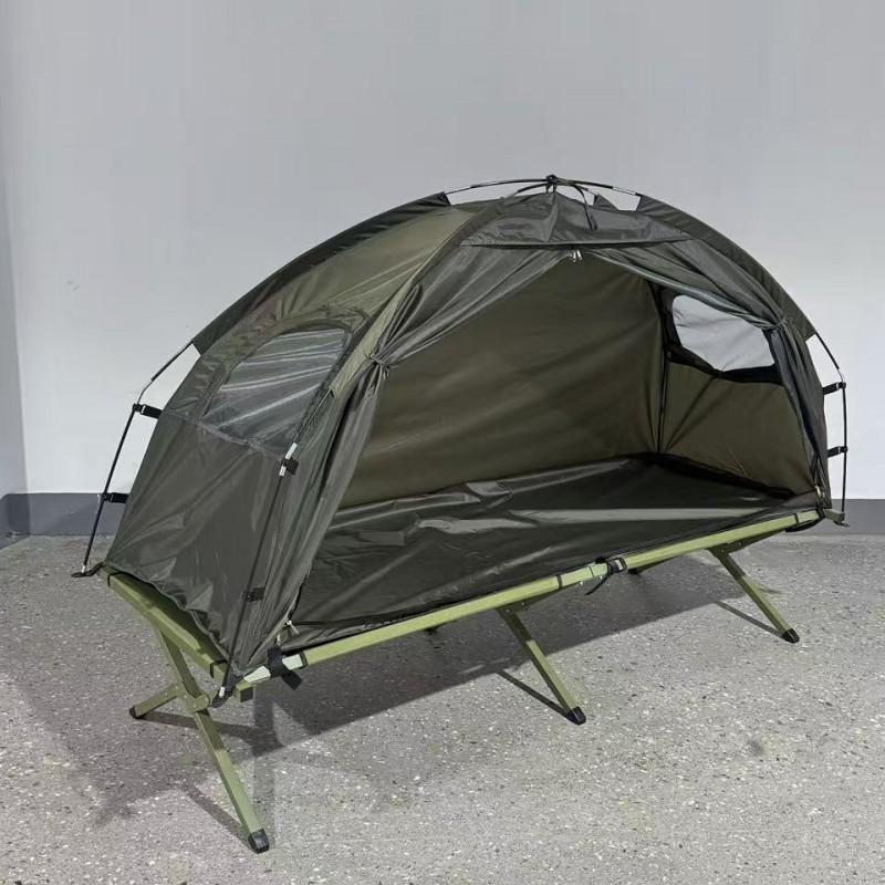 Tragbares Ein-Personen-Campingzelt mit integrierter Liege, schneller Aufbau, wasserdicht, Netz-Innenzelt, Wandern, Outdoor, Reisen