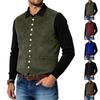 Męska Vintage Zamszowa Kamizelka Biznesowa Casual Slim Fit Zapinana na Guziki Lekka Odzież Wierzchnia Odpowiednia do Warstwowego Ubierania