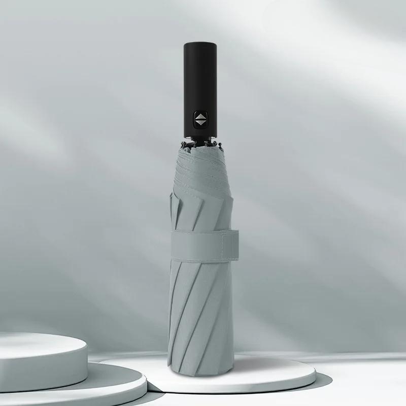 

Прочный зонт автоматический солнечный простой деловой ветроустойчивый складной зонт тройной складной зонт портативный прочный