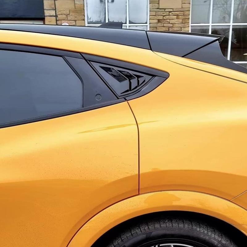 2Pcs Car Rear Side Window Scoop Louvers Cover Window Visor Cover ABS Fit for Ford Electric Horse Mustang Mach-E 2021-2022