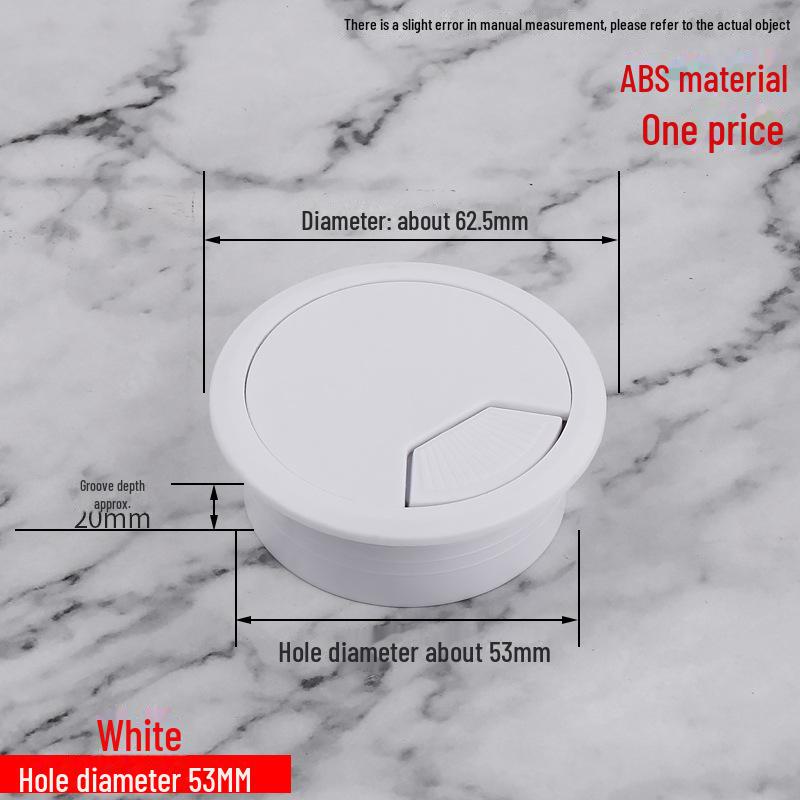 ABS Round Wire Desk Grommet Cover for Desktop Cable Management and Furniture Cabinet Hardware.