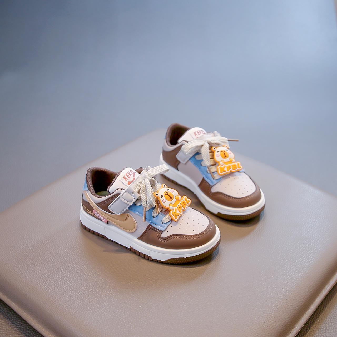 

Kapibara boys shoes sneakers 2025 new autumn children s board shoes students breathable leisure middle and old children 30 коричневый