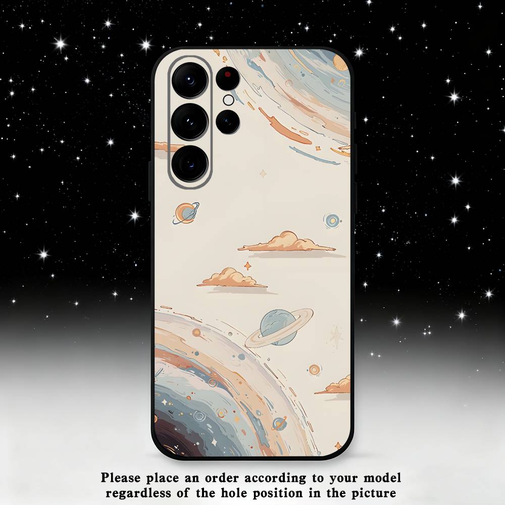 

Fairytale Starry Sky Phone Case For Samsung S25,S24 Ultra,S20,S30 plus,S22 plus,S23,S30 Ultra 5G Silicone Black Shell Samsung S23plus5G