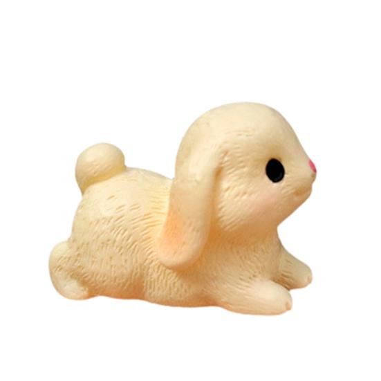 Mini Rabbit Figurine Resin Miniature Sitting Lying Bunny Statue Animal Collectible Sculpture Micro Landscape Dollhouse Decoration