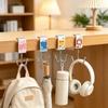 4Pcs Portable Double Hook Student Desk Side Schoolbag Holder Removable Handbag Storage School Supplies