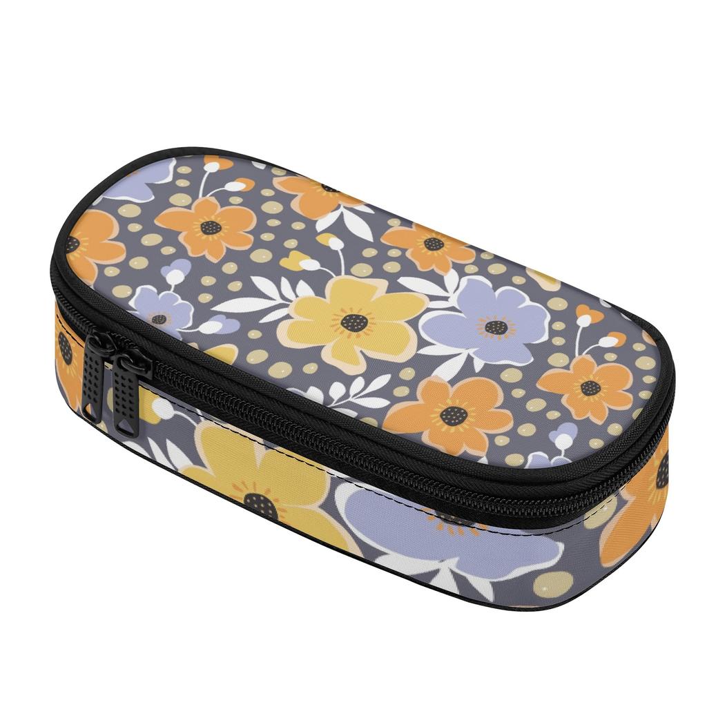 School Pencil Case 300D Polyester Lightweight Smooth Zipper with Main Compartment Mesh Pocket and Pen Slots for Daily School Use