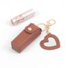 Custom Print Women Mini Portable Lipstick Storage Case Keychain Lipstick Bags With Heart Mirror