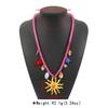 Bohemian Resin Sunflower Starfish Pendant Necklace for Women Fashion Crab Chili Star Beaded Clavicle Chain Ocean Jewelry Gift