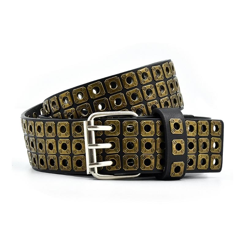 Women Adjustable Waist Belt Black Color Belt All-match Coat Dress Men Harajuku Formal Waistband with Pin Hole Decor