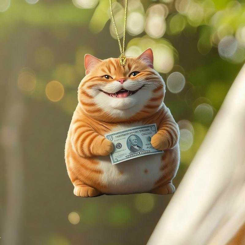 

Zhaofai Кіт 2D Плаский Акриловий Настільний Милий Креативний Аксесуари Сумка Прикраса в Авто Маленький Підвіска Прикраса Різдво 6.2*8cm
