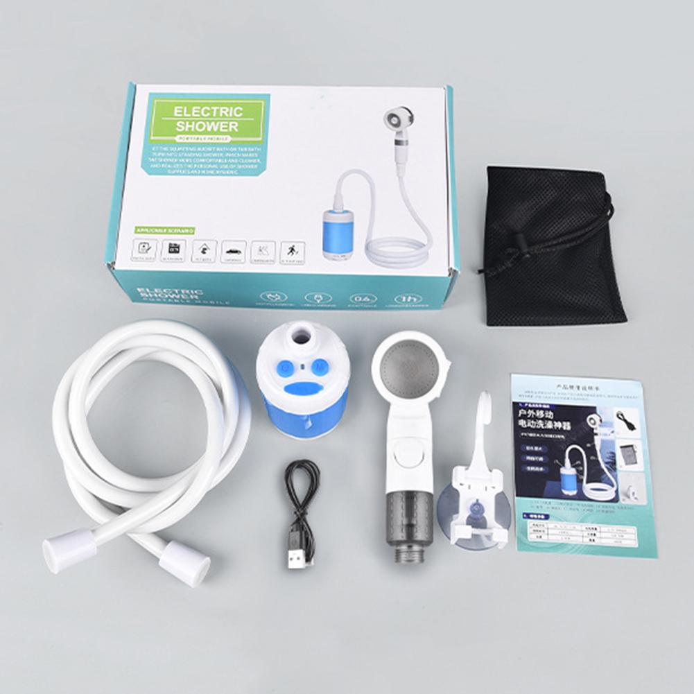 Outdoor Camping Shower Pump 4000mAh Rechargeable Shower Head Sprayer Portable Electric Shower Pump Set for Travel Camping Hiking