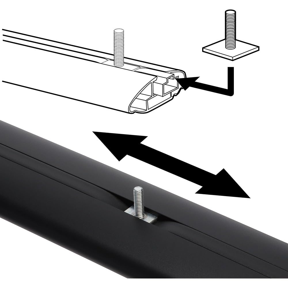 Carmate Inno Aero Base Bar 1225mm Black Roof Carrier Made in Japan