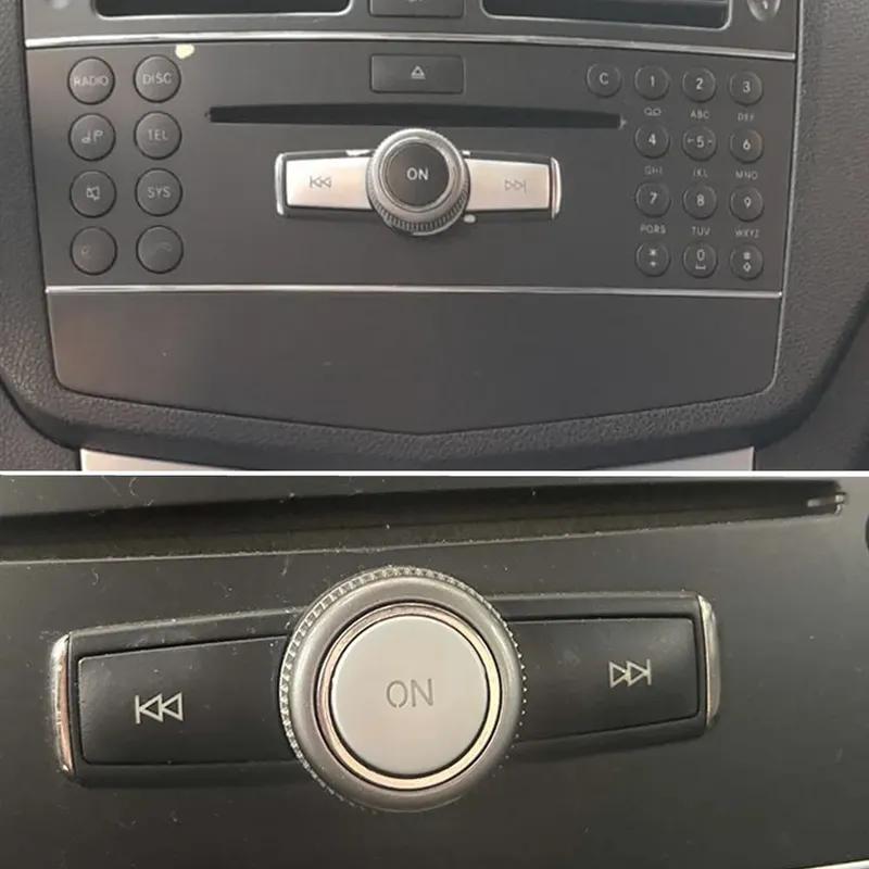 Car Multimedia Volume Radio ON Button Cover Trim Sticker Decal For Mercedes Benz A B C E GLA CIA ML GL SLK  W176 W246 W204 W212