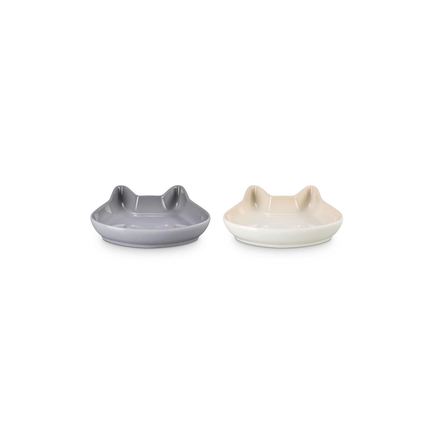 Le Creuset Plate Mini Cat (Set 2) Mist Gray/Meringue Microwave Dishwasher Oven Safe