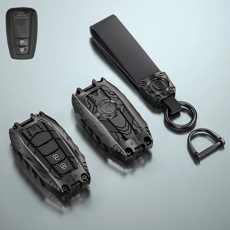Zinc Alloy Car Key Case Full Cover Shell for Toyota Models 2/3 Buttons Compatible with CHR C-HR RAV4 Land Cruiser Prius Camry Co