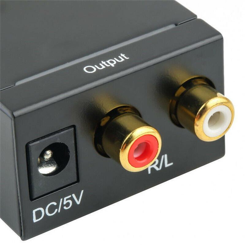 Digital Optical Coax to Analog RCA Audio Converter Adapter with Fiber Cable