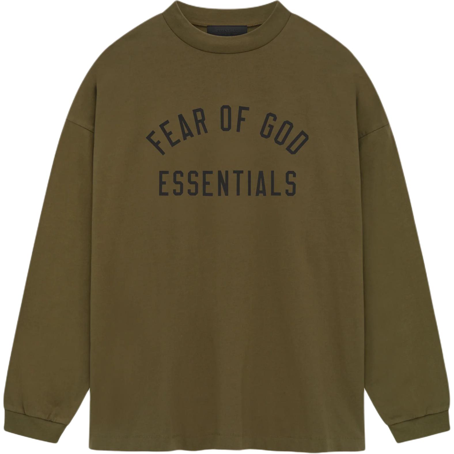 

Fear of God Essentials Jersey Long-Sleeve Tee Olive Men Tops Green 125BT244204F M