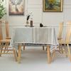 Nordic Style Cotton Linen Tablecloth With Fringe Tassels Woven Stripe Rectangular Dining Table Cover Christmas Home