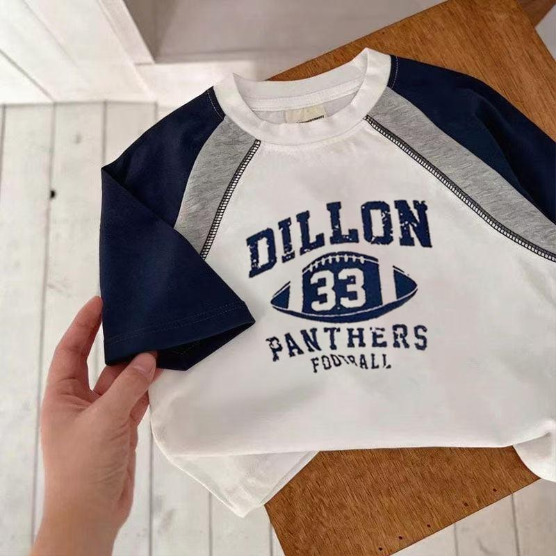 Kids Summer Cotton T Shirt Korean Number Print Loose Cool Short Sleeve Top For Boys And Girls
