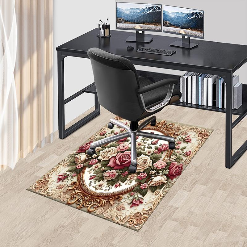 1 Stück Floral Ornament Nicht-Rutsch-Boden Teppich, geeignet für Büro, Schlafzimmer und Spielzimmer. Kann auch als Sofafußstützenbezug verwendet werden - T64