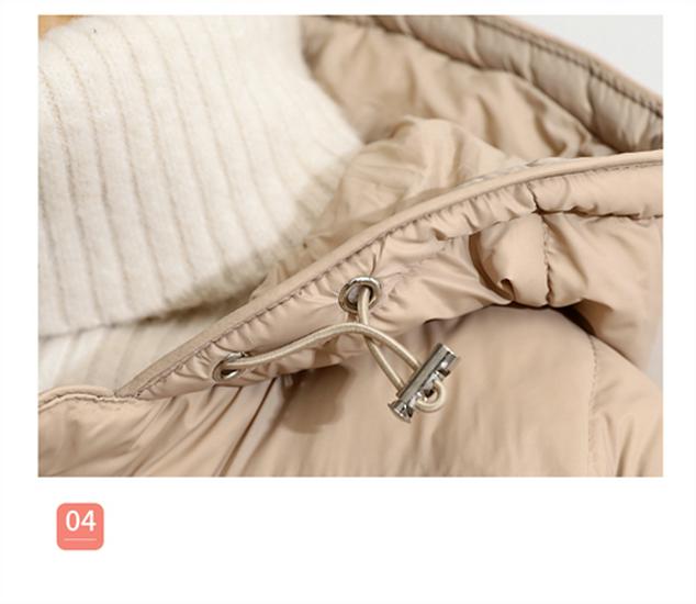 Women's 2024 Mid-Length Lightweight Hooded Down Jacket - Slimming Autumn/Winter Fashion with Xiangyun Pattern.