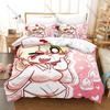 Terrible Mouse Cartoon Print 3PCS Bedding Set Soft Microfiber Duvet Cover 2 Pillowcases Hidden Zipper No Inner Core