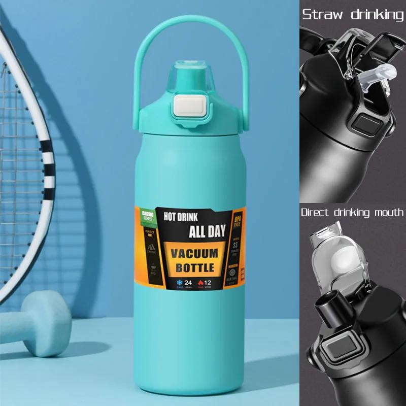 Termo láhev z nerezové oceli 2,5 l Velkoobjemová Termo voda Přenosná 2500 ml Vakuový hrnek Termoska Izolovaný pohár 2 l Tumbler 84 oz