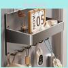 Magnetic Over Door Hook Rack With Antitheft Design For Entryway And Kitchen Storage