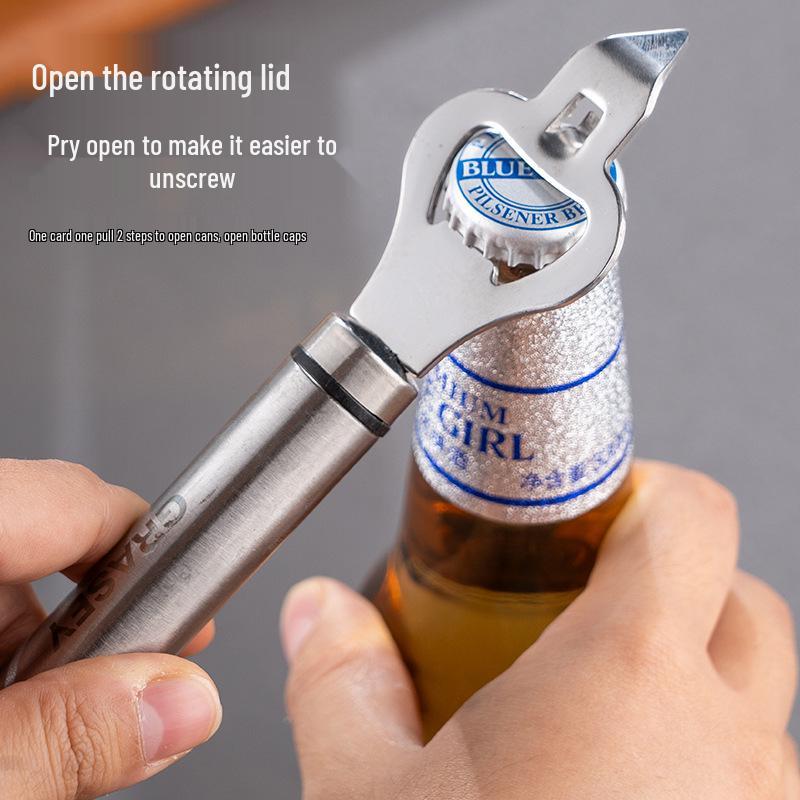 Guangyi Multifunctional Stainless Steel Bottle and Can Opener with Extended Handle