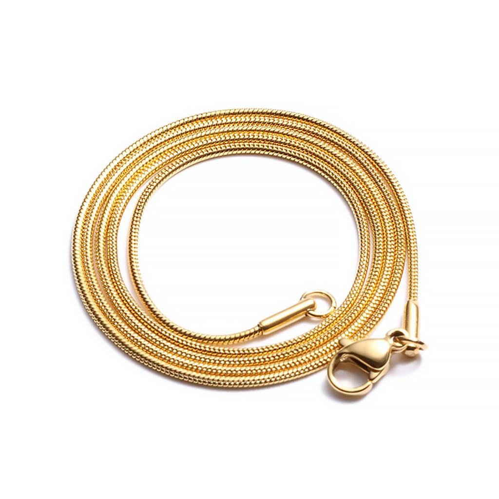 Titanium Steel Basic Chain Snake Bone Chain Round Snake Chain 1.2Mm 1.5Mm High Color Retention Chain Stacked With Plain Chain