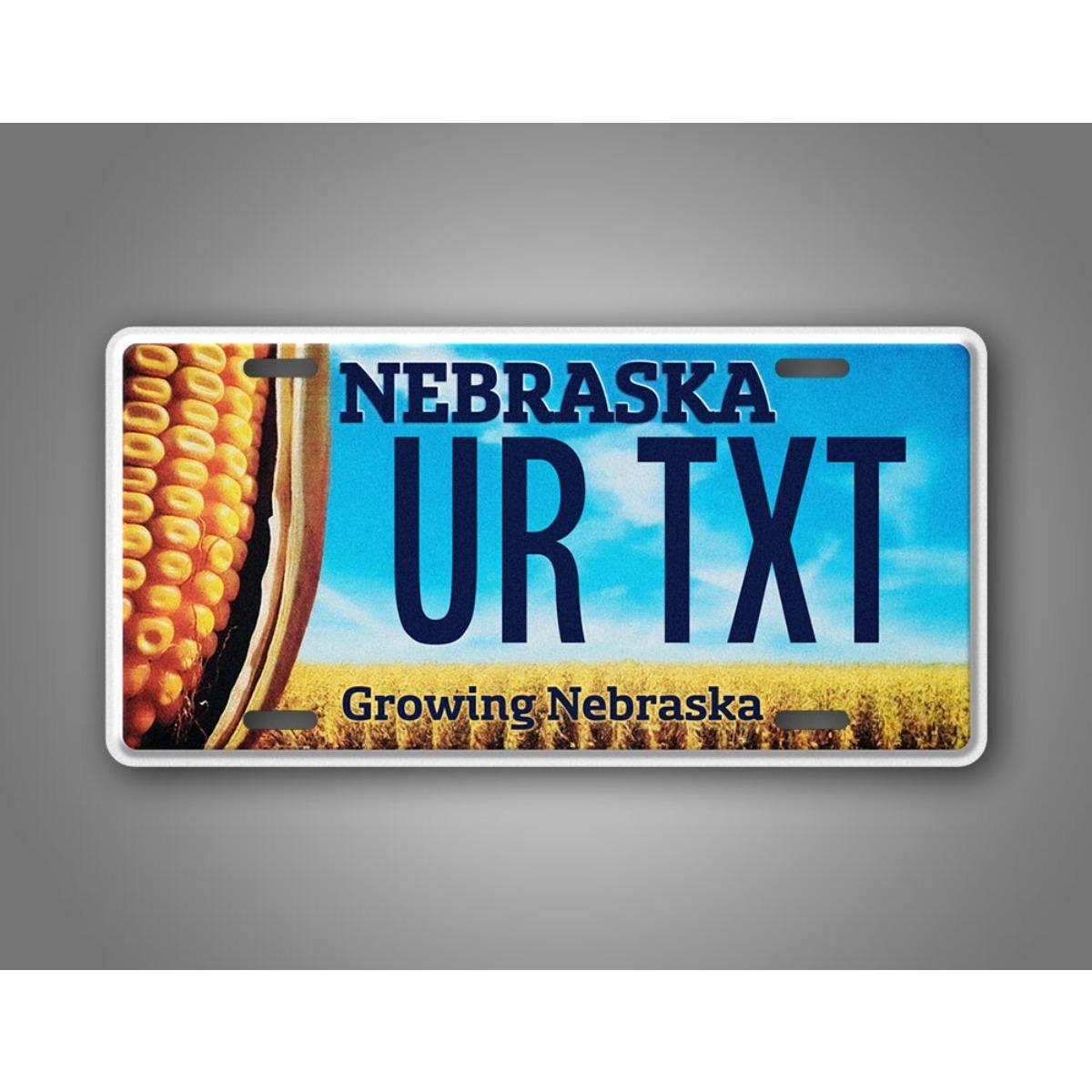 

Custom Nebraska License Plate 6x12 Personalized Text Tin Sign Novelty Auto Tag Car Garage Gift белый
