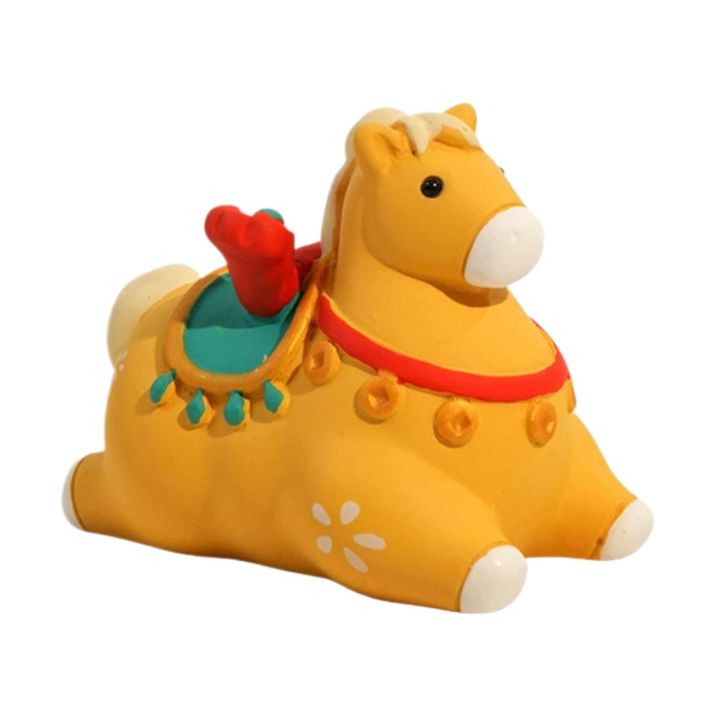 

2026 Милая фигурка пони, талисман лошади в китайском стиле, фигурки лошади по знаку зодиака, настольное украшение, новогодний подарок, мультяшная статуэтка лошади