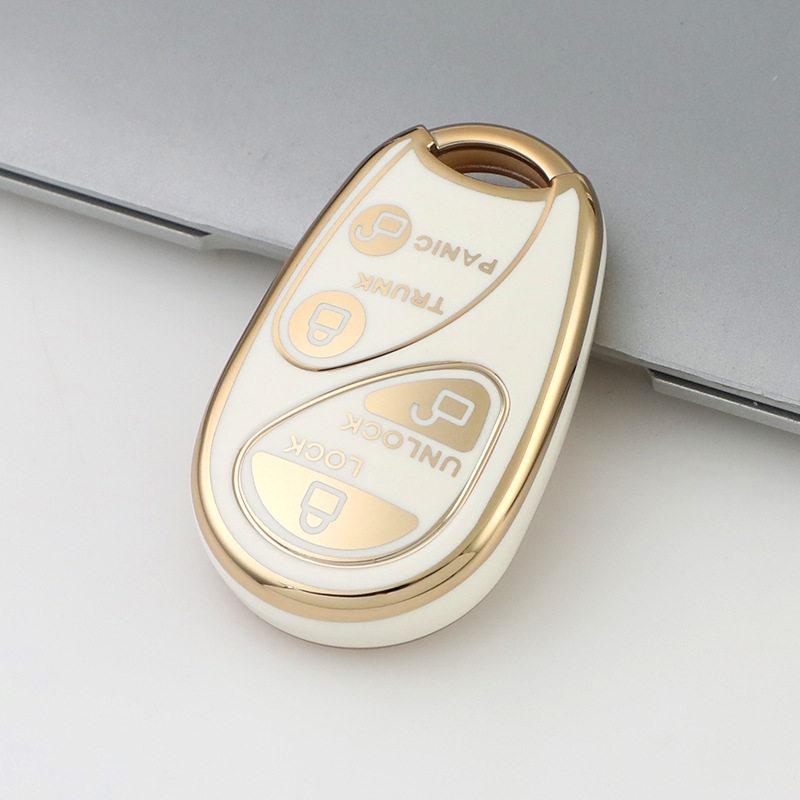 Gold-Edged TPU Soft Rubber Protective Case for Nissan Keys