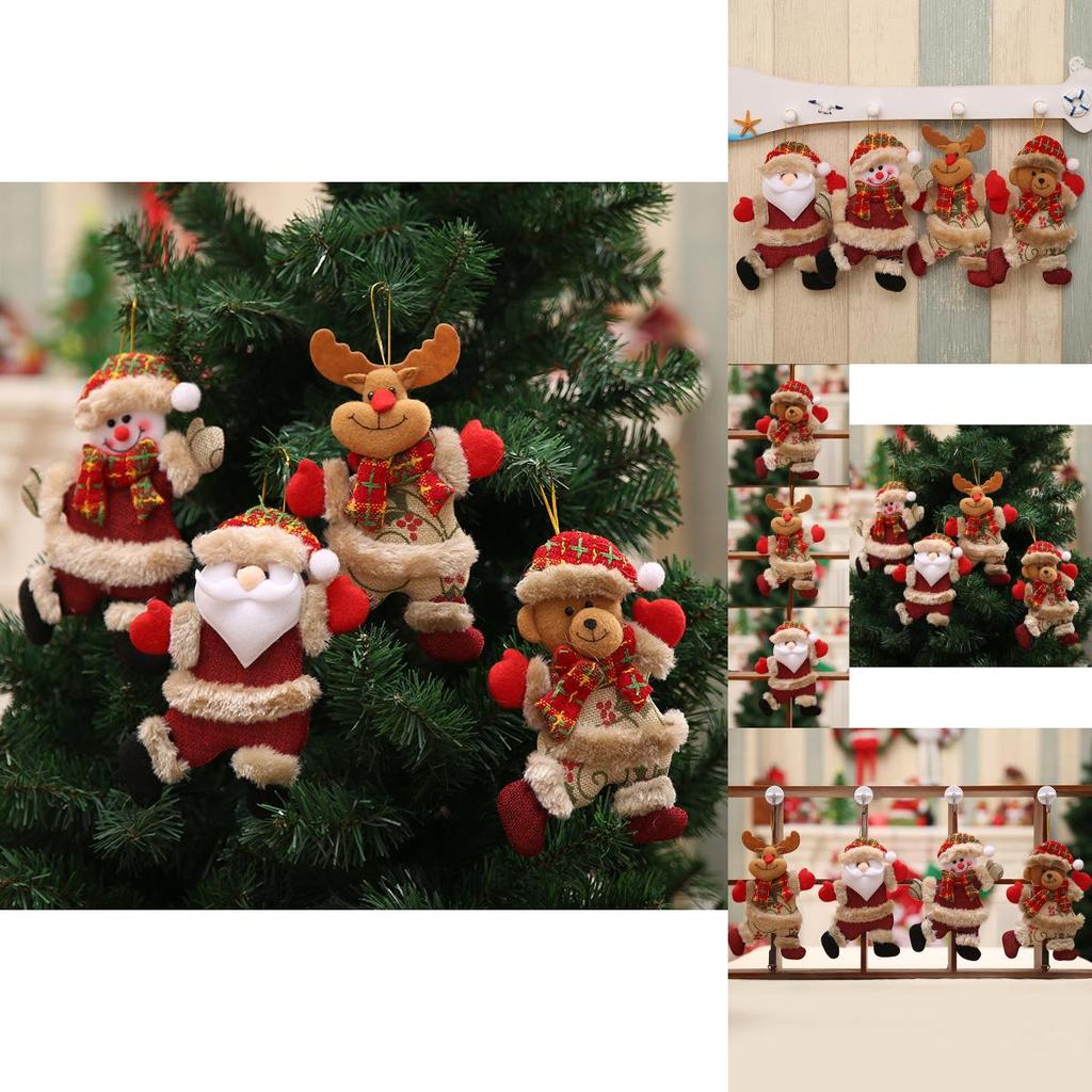 Merry Christmas Dancing Ornaments Featuring Festive Santa Snowman Reindeer Bear Decorations