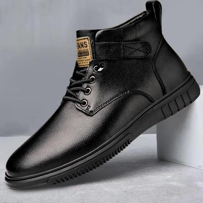 Genuine Leather Men Boots Comfortable Warm Ankle Winter Boots Business Leather Boots Plus Size