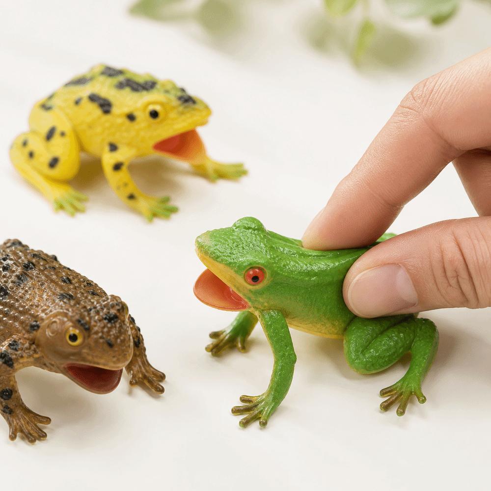 Realistic Texture Simulation Frog Toy Lifelike Appearance Toad Figurine Animal Collections