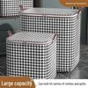 Large Capacity Houndstooth Non-Woven Clothes Storage Box and Luggage Bag