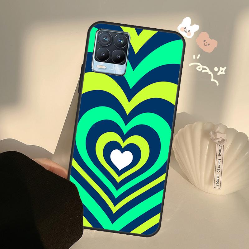 Latte Love Tunnel Brown Heart Case For Realme C75 C63 C61 C55 C51 C53 C25 C65 C67 C71 11 12 13 14 15 Pro Plus GT6 GT7 Pro