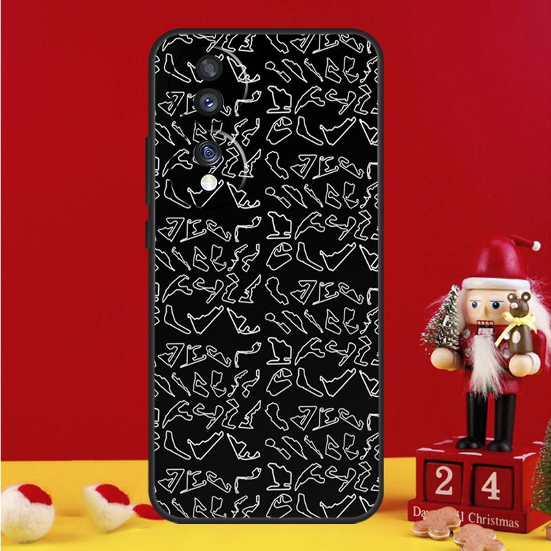 Minimalist F1 Circuit Case For Honor Magic 6 5 Pro 50 70 90 Lite Honor X8b X9b X6 X7 X8 X9 X6a X7a X8a X9a Cover