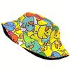 Summer Fisherman Hat Double Sided Yellow Travel Duck Bucket Hats Sunshade Anti-UV Breathable Reversible Foldable Beach Hat