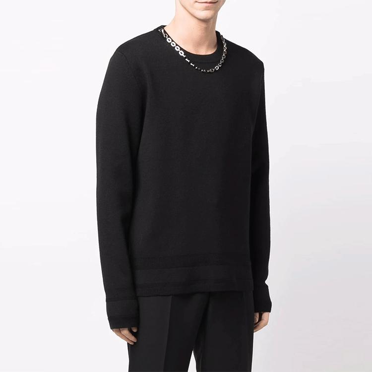 Givenchy Sweaters Men's Black Crew Neck Moderate Other BM90GB4Y8D-001