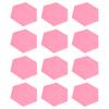 12Pcs Sound Absorption Board Hex Adhesive Acoustic Panels Wedges Wall Soundproof EnclosurePink