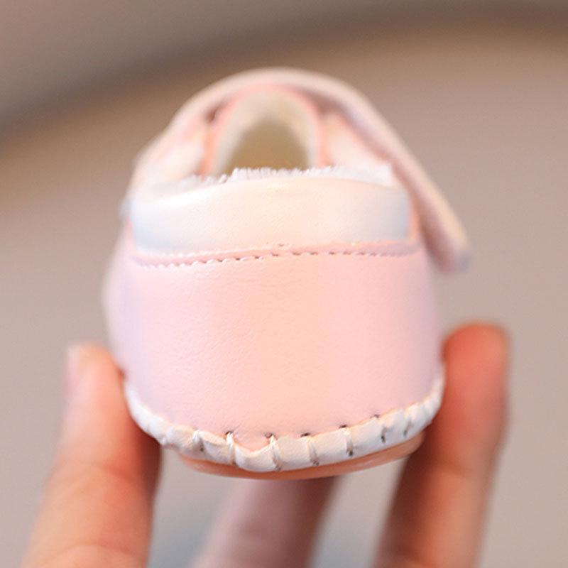 Buty zimowe dla niemowląt 0-1 rok, miękka podeszwa, buty księżniczki dla dziewczynek, buty dla maluchów, aksamitne, urocze, bawełniane, nie spadają