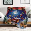 Flannel Christmas Blanket 280gsm - Soft Seasonal Throw with Santa, Reindeer & Snowflakes - Multi-Use Cozy Nap Blanket for Bed,